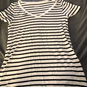 Black and white v neck